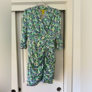 NWT Catherine Maladrino 3/4 Sleeve Dress with Rouching